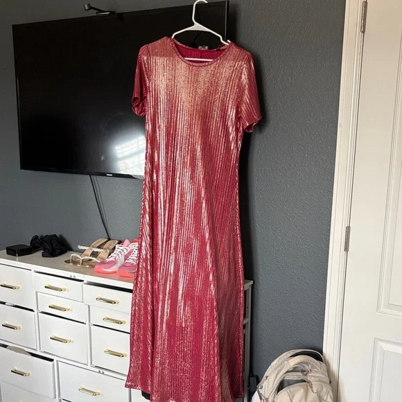 Ted Baker Metallic Raspberry Ribbed Top - Picture 1 of 3
